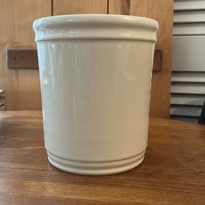 7”H & 6” diameter cream jar made in Portugal.